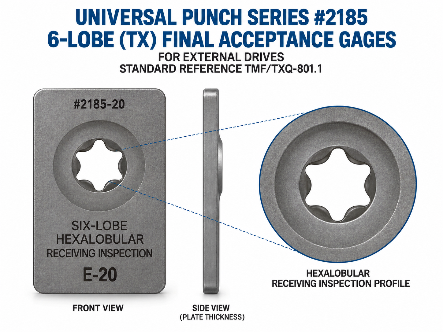 Universal Punch #2185 6-Lobe TX Final Acceptance Gage technical reference